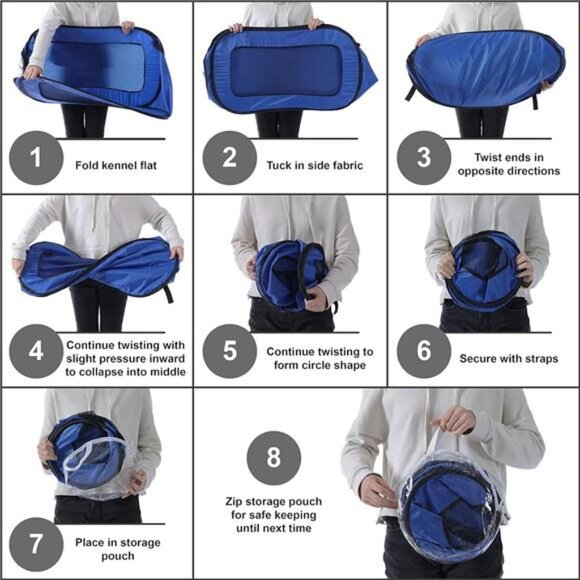 Pop Up Kennel, Portable, Collapsible,Pet,Cat and Dog Crate, 32.5"Lx19.5"Wx19.5"H - Picture 5 of 7